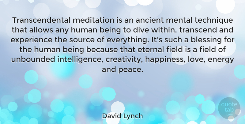 David Lynch Quote About Creativity, Blessing, Meditation: Transcendental Meditation Is An Ancient...