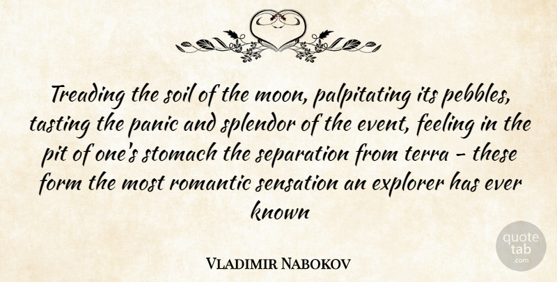 Vladimir Nabokov Quote About Explorer, Feeling, Form, Known, Panic: Treading The Soil Of The...