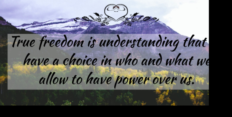 Meryl Streep Quote About Choices, Understanding, True Freedom: True Freedom Is Understanding That...