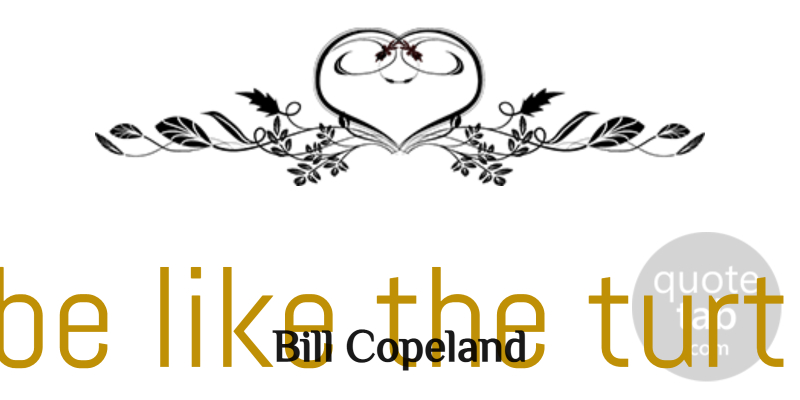 Bill Copeland Quote About Ease, Shell, Turtle: Try To Be Like The...