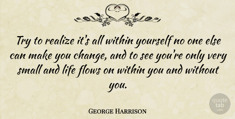 George Harrison Quote About Inspirational, Life, Reality: Try To Realize Its All...