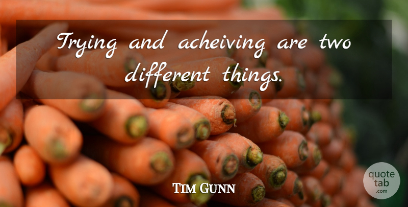 Tim Gunn Quote About Two, Trying, Different: Trying And Acheiving Are Two...