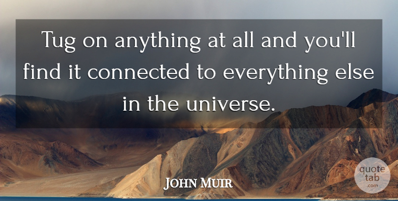 John Muir Quote About Connected, Universe: Tug On Anything At All...
