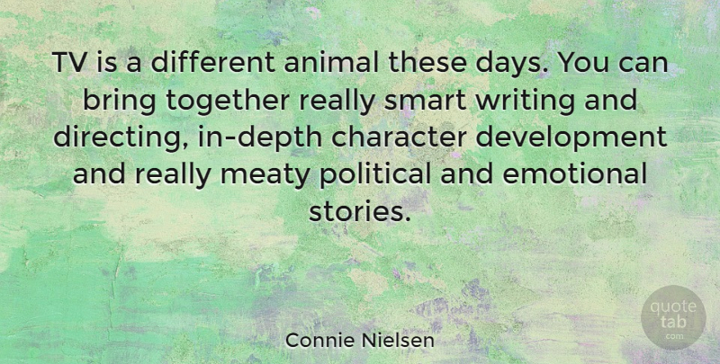 Connie Nielsen Quote About Smart, Character, Writing: Tv Is A Different Animal...