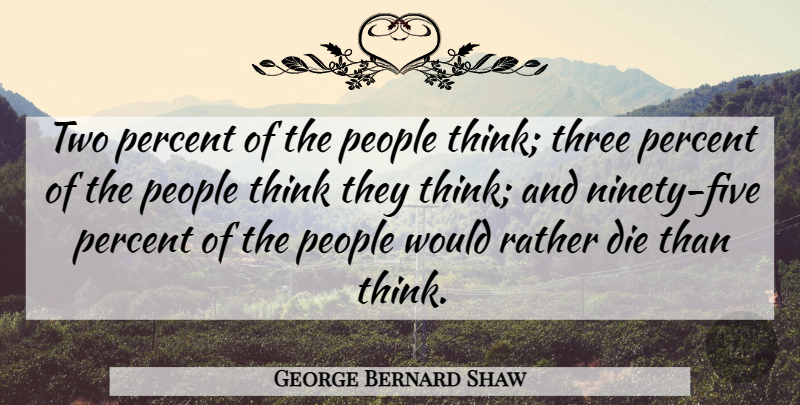 George Bernard Shaw Quote About Choice, Die, Imagination, People, Percent: Two Percent Of The People...