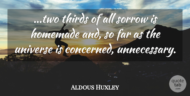 Aldous Huxley Quote About Two, Sorrow, Unnecessary: Two Thirds Of All Sorrow...