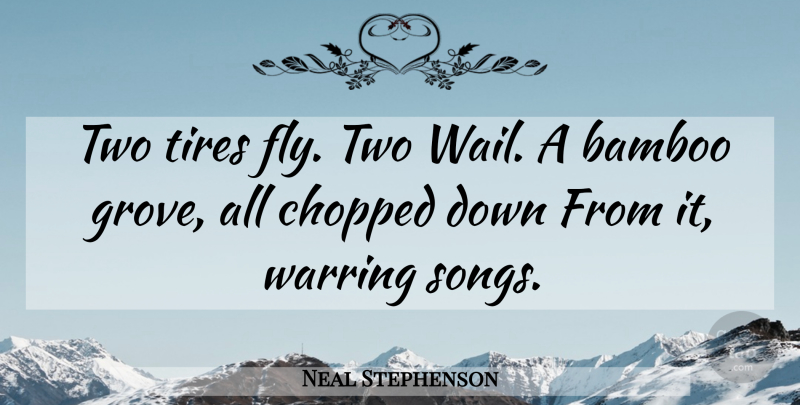 Neal Stephenson Quote About Song, Two, Bamboo: Two Tires Fly Two Wail...