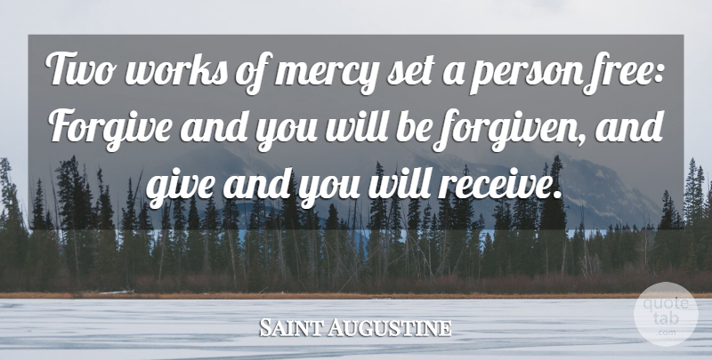 Saint Augustine Quote About Two, Giving, Catholic: Two Works Of Mercy Set...