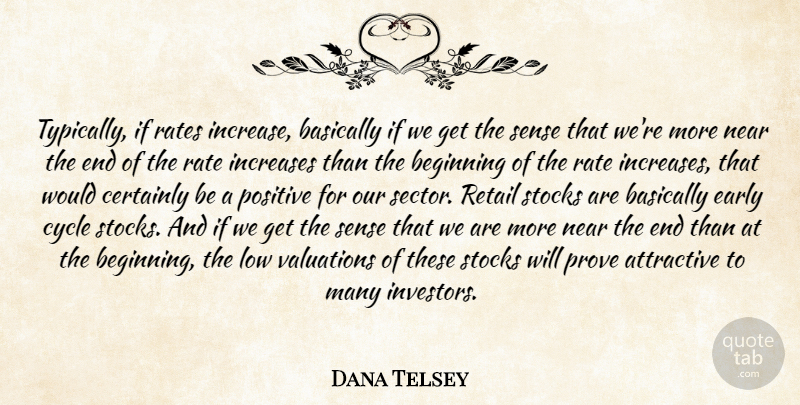 Dana Telsey Quote About Attractive, Basically, Beginning, Certainly, Cycle: Typically If Rates Increase Basically...