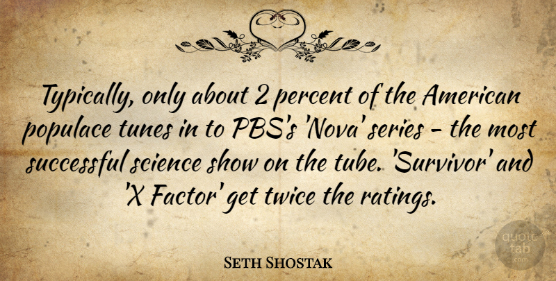 Seth Shostak Quote About Populace, Science, Series, Tunes, Twice: Typically Only About 2 Percent...