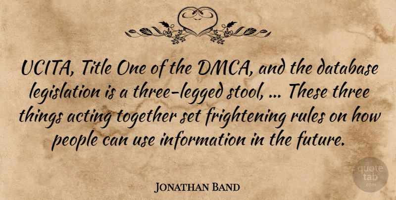 Jonathan Band Quote About Acting, Database, Information, People, Rules: Ucita Title One Of The...