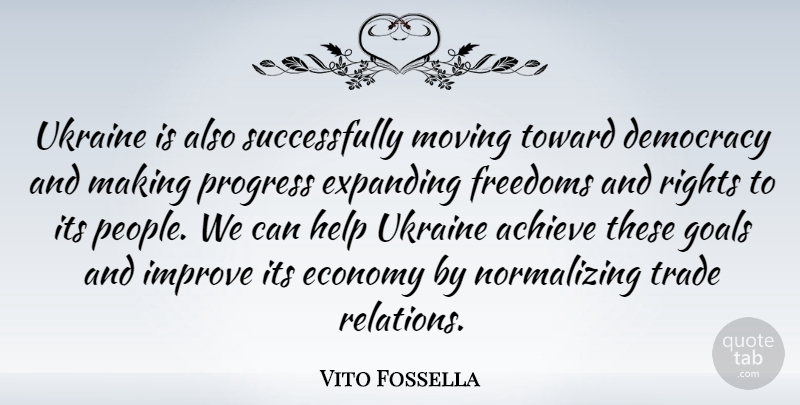 Vito Fossella Quote About Moving, Rights, Ukraine: Ukraine Is Also Successfully Moving...
