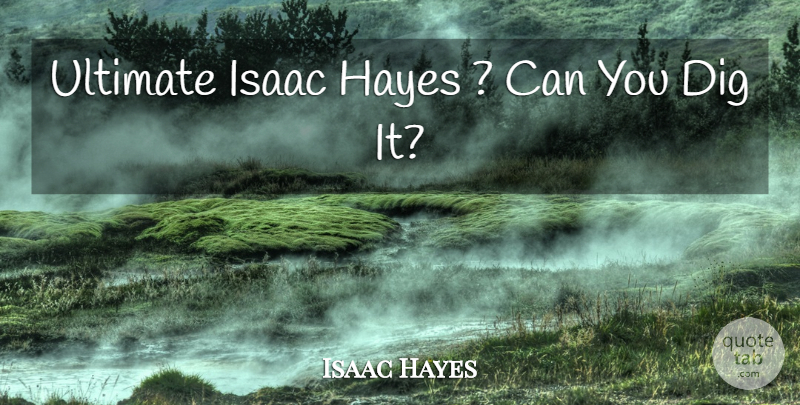 Isaac Hayes Quote About Dig, Isaac, Ultimate: Ultimate Isaac Hayes Can You...