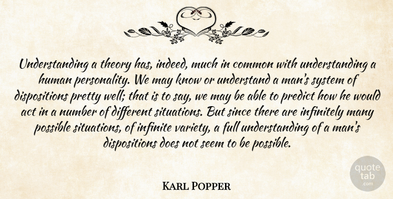 Karl Popper Quote About Men, Numbers, Personality: Understanding A Theory Has Indeed...