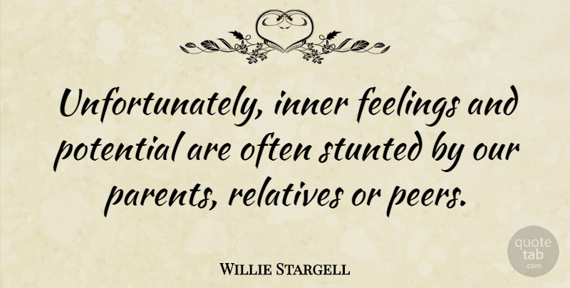 Willie Stargell Quote About Sports, Pregnancy, Parent: Unfortunately Inner Feelings And Potential...