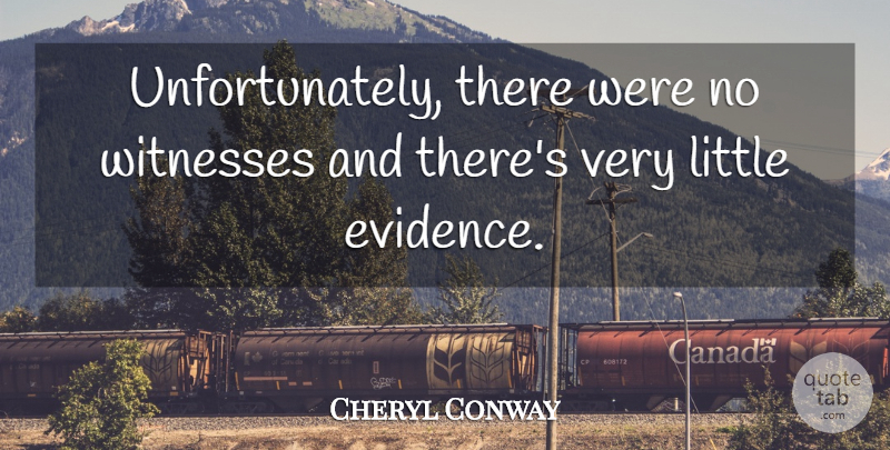 Cheryl Conway Quote About Witnesses: Unfortunately There Were No Witnesses...