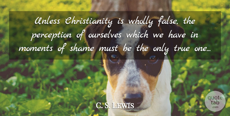 C. S. Lewis Quote About Religious, Perception, Moments: Unless Christianity Is Wholly False...