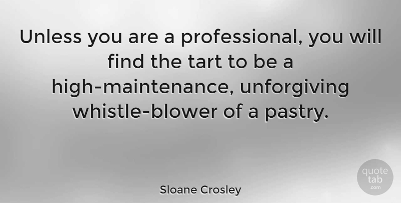 Sloane Crosley Quote About Maintenance, Pastries, Tarts: Unless You Are A Professional...