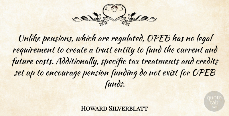 Howard Silverblatt Quote About Create, Credits, Current, Encourage, Entity: Unlike Pensions Which Are Regulated...