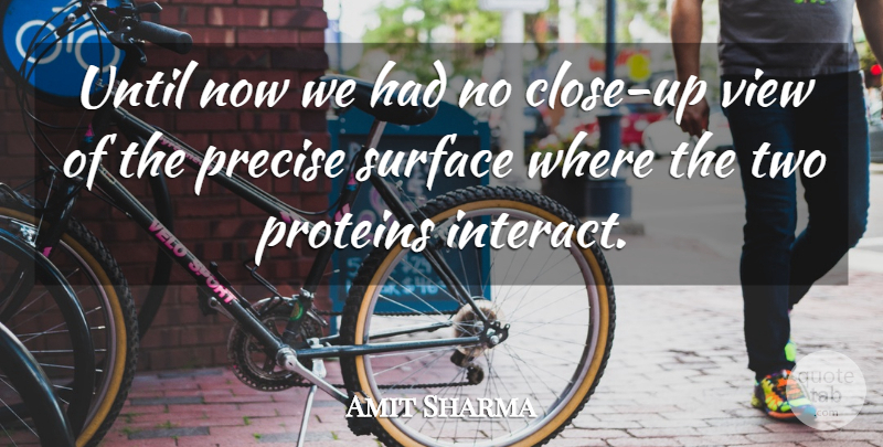 Amit Sharma Quote About Precise, Proteins, Surface, Until, View: Until Now We Had No...