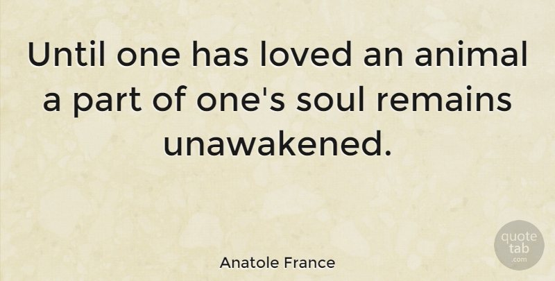 Anatole France Quote About Love, Inspiring, Dog: Until One Has Loved An...
