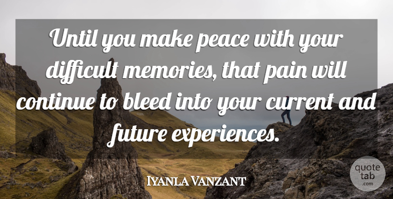 Iyanla Vanzant Quote About Memories, Pain, Currents: Until You Make Peace With...