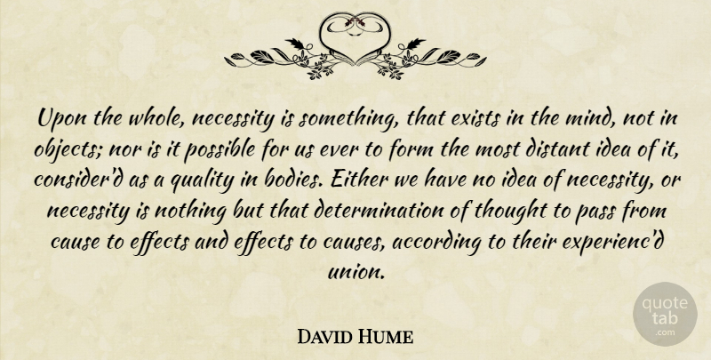 David Hume Quote About Determination, Ideas, Mind: Upon The Whole Necessity Is...