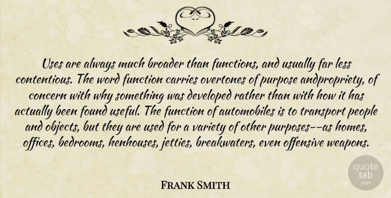 Frank Smith Quote About Home, People, Office: Uses Are Always Much Broader...