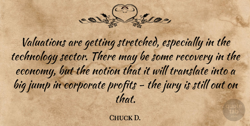 Chuck D. Quote About Corporate, Economy And Economics, Jump, Jury, Notion: Valuations Are Getting Stretched Especially...