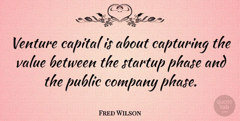 Fred Wilson Quote About Capital, Capturing, Public, Venture: Venture Capital Is About Capturing...