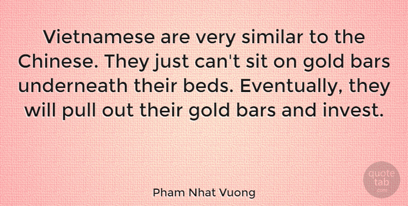 Pham Nhat Vuong Quote About Bars, Pull, Similar, Underneath, Vietnamese: Vietnamese Are Very Similar To...