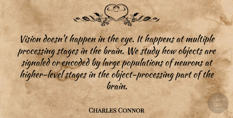 Charles Connor Quote About Brains, Happen, Happens, Large, Multiple: Vision Doesnt Happen In The...