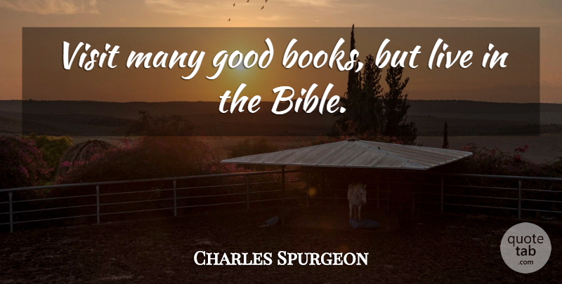 Charles Spurgeon Quote About Book, Good Book: Visit Many Good Books But...