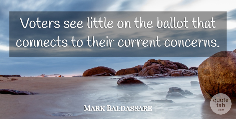 Mark Baldassare Quote About Ballot, Connects, Current, Voters: Voters See Little On The...