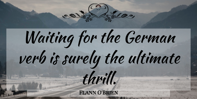 Flann O'Brien Quote About Writing, Editing, Waiting: Waiting For The German Verb...