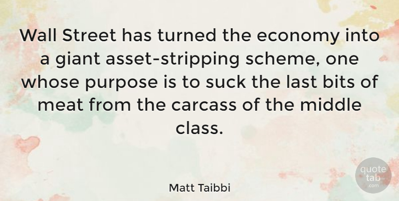 Matt Taibbi Quote About Wall, Class, Giants: Wall Street Has Turned The...