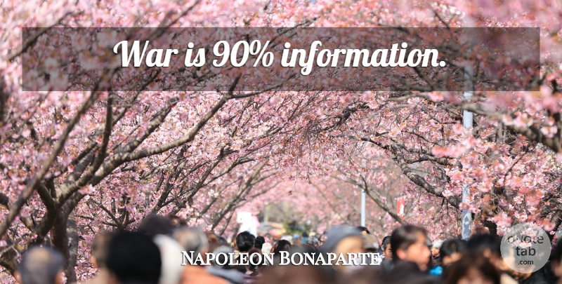 Napoleon Bonaparte Quote About War, Data, Information: War Is 90 Information...
