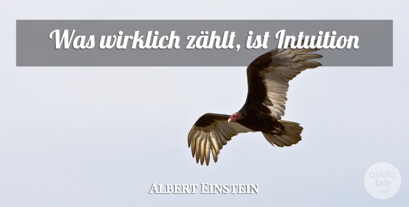 Albert Einstein Quote About Intuition: Was Wirklich Zahlt Ist Intuition...