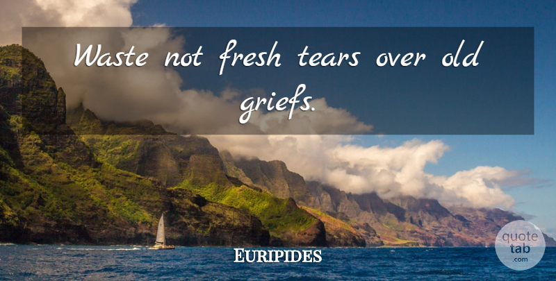 Euripides Quote About Inspirational, Grief, Grieving: Waste Not Fresh Tears Over...