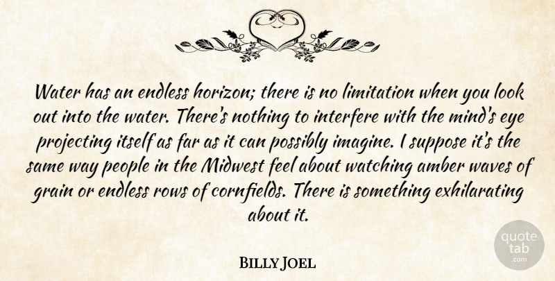 Billy Joel Quote About Amber, Endless, Eye, Far, Grain: Water Has An Endless Horizon...