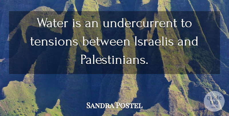 Sandra Postel Quote About Israelis, Water: Water Is An Undercurrent To...