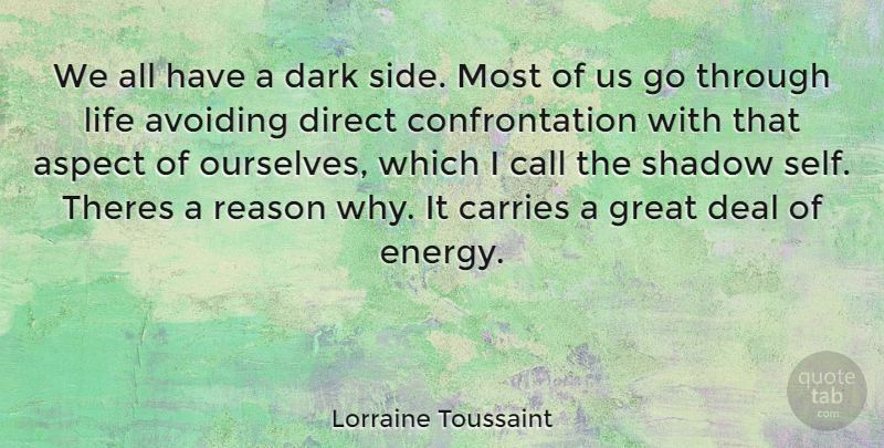Lorraine Toussaint Quote About Dark, Self, Shadow: We All Have A Dark...