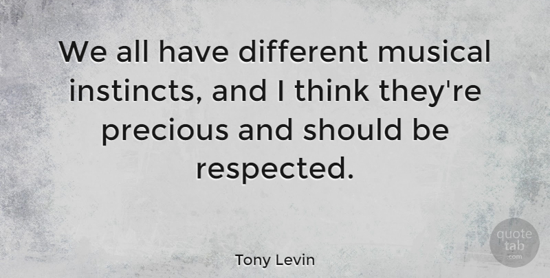 Tony Levin Quote About Thinking, Musical, Different: We All Have Different Musical...