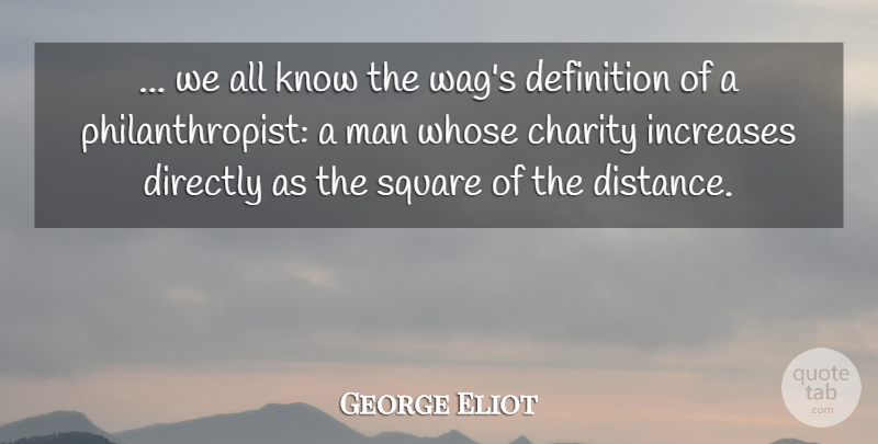 George Eliot Quote About Distance, Men, Squares: We All Know The Wags...