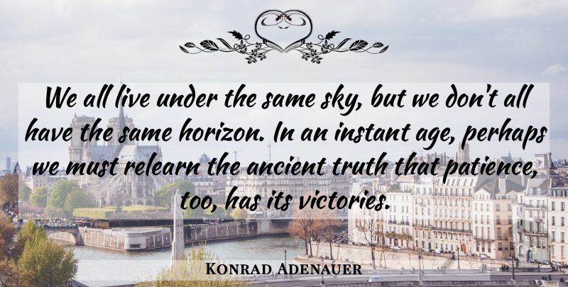 Konrad Adenauer Quote About Sky, Victory, Age: We All Live Under The...