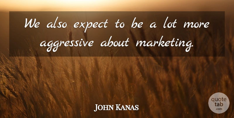 John Kanas Quote About Aggressive, Expect: We Also Expect To Be...