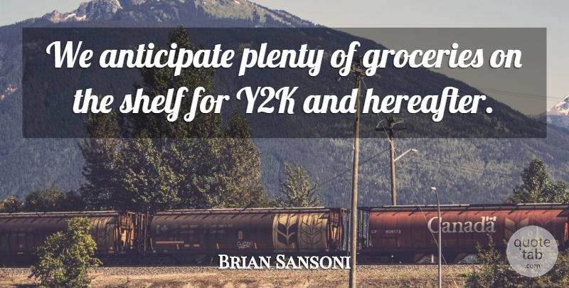 Brian Sansoni Quote About Anticipate, Plenty, Shelf: We Anticipate Plenty Of Groceries...