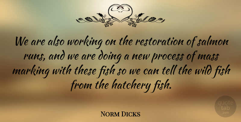 Norm Dicks Quote About Running, Salmon, Restoration: We Are Also Working On...