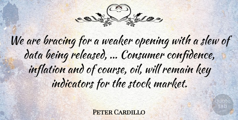 Peter Cardillo Quote About Consumer, Data, Inflation, Key, Opening: We Are Bracing For A...