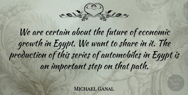 Michael Ganal Quote About Certain, Economic, Egypt, Future, Growth: We Are Certain About The...